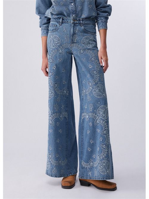 Jeans flare con ricami